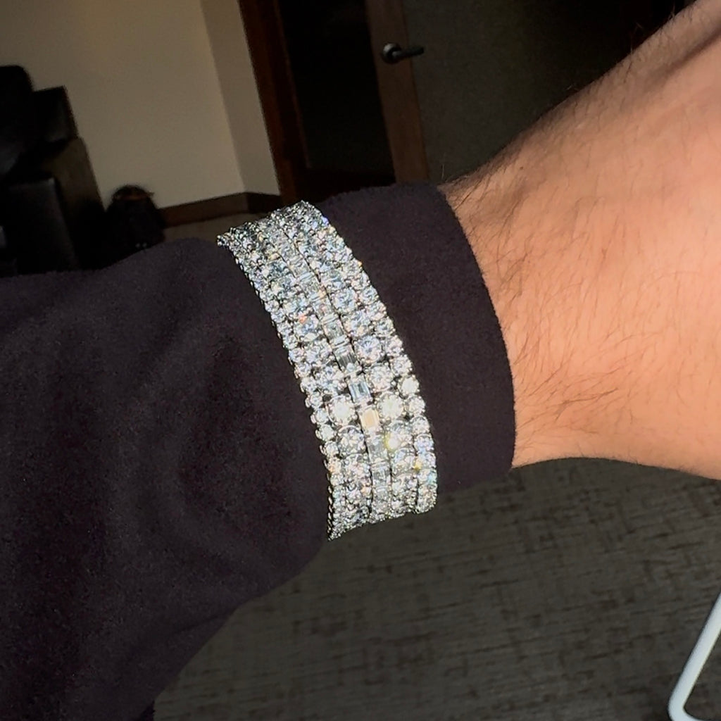 14k Yellow/White Gold Lab-Grown Diamond Tennis Bracelet D-F VS+ 7"