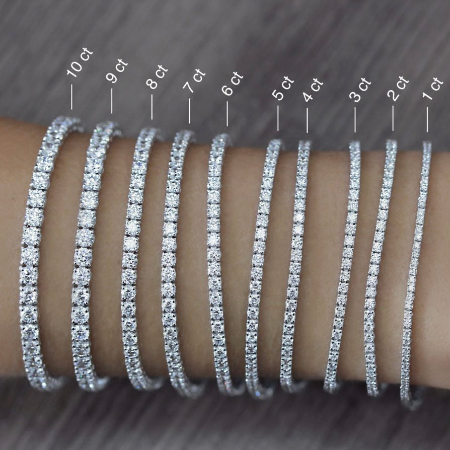 14k Yellow/White Gold Lab-Grown Diamond Tennis Bracelet D-F VS+ 7"